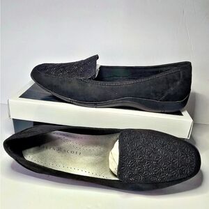 Karen Scott NEW Black Floral Laser-Cut Loafers Size 11M